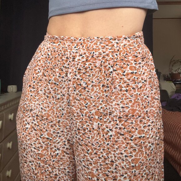 MINKPINK Animal Print Straight Leg Pants in Cream, Pink and Brown - Picture 4 of 7